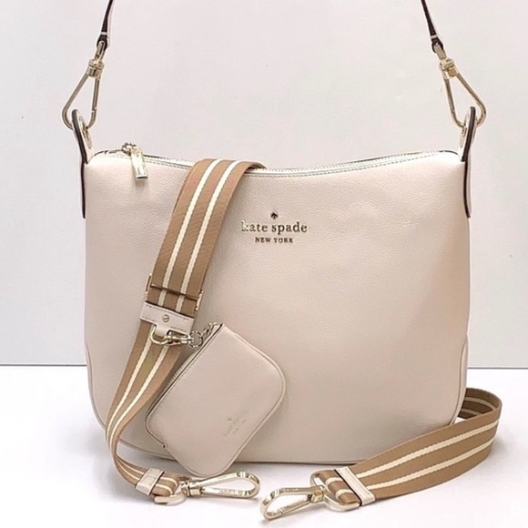 New Kate Spade Rosie Large Crossbody Pebbled Leather Parchment - Picture 12 of 16